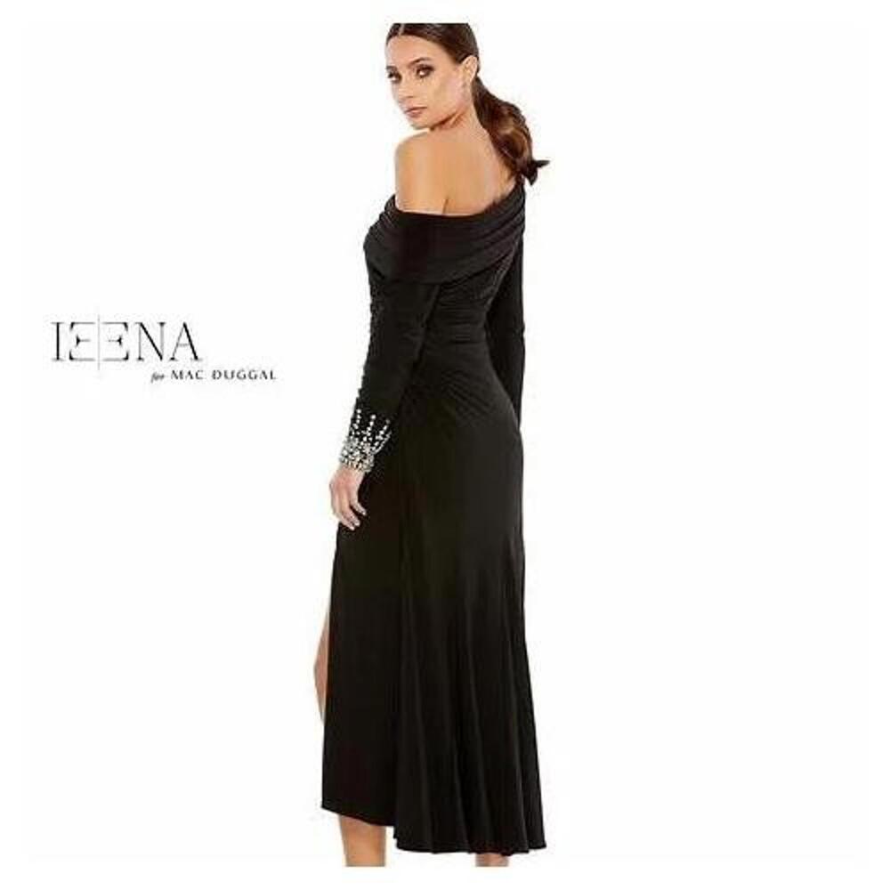 MacDuggal 264851 Black One Shoulder Midi Size 6